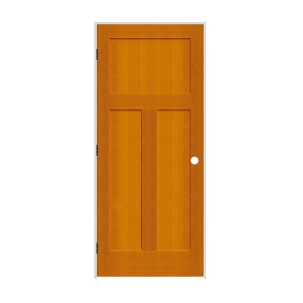 Trimlite 36"x80"x13/8" Fir 3Panel Mission Interior Shaker 71/4" RH Prehung Door Matte Black Hinges 3068fir8403RH10B714 - main